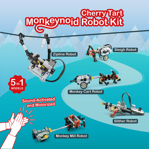 LEGO®-compatible Sound-activated Cherry Tart twin pack Robot kit